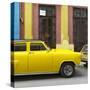 Cuba Fuerte Collection SQ - Close-up of Yellow Taxi of Havana-Philippe Hugonnard-Stretched Canvas