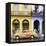 Cuba Fuerte Collection SQ - Colorful Architecture and Classic Golden Car-Philippe Hugonnard-Framed Stretched Canvas