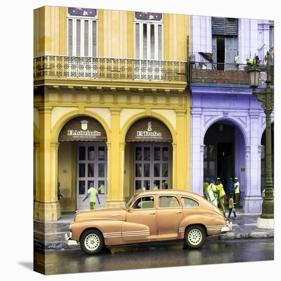 Cuba Fuerte Collection SQ - Colorful Architecture and Classic Golden Car-Philippe Hugonnard-Stretched Canvas