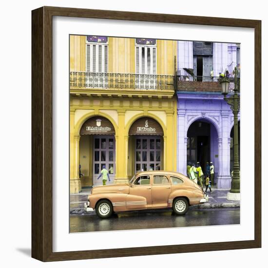 Cuba Fuerte Collection SQ - Colorful Architecture and Classic Golden Car-Philippe Hugonnard-Framed Photographic Print