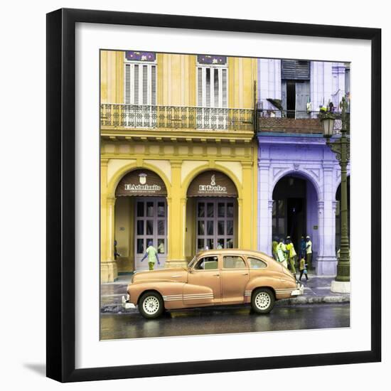 Cuba Fuerte Collection SQ - Colorful Architecture and Classic Golden Car-Philippe Hugonnard-Framed Photographic Print