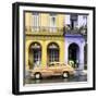 Cuba Fuerte Collection SQ - Colorful Architecture and Classic Golden Car-Philippe Hugonnard-Framed Photographic Print