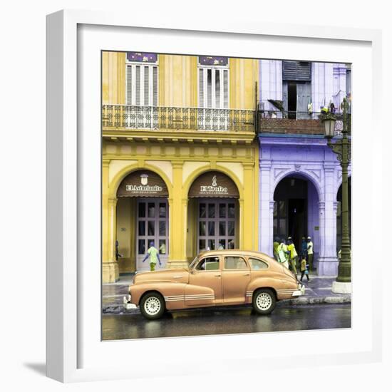 Cuba Fuerte Collection SQ - Colorful Architecture and Classic Golden Car-Philippe Hugonnard-Framed Photographic Print