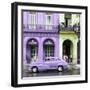 Cuba Fuerte Collection SQ - Colorful Architecture and Mauve Classic Car-Philippe Hugonnard-Framed Photographic Print