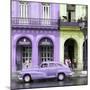 Cuba Fuerte Collection SQ - Colorful Architecture and Mauve Classic Car-Philippe Hugonnard-Mounted Photographic Print