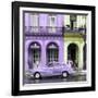 Cuba Fuerte Collection SQ - Colorful Architecture and Mauve Classic Car-Philippe Hugonnard-Framed Photographic Print