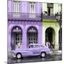 Cuba Fuerte Collection SQ - Colorful Architecture and Mauve Classic Car-Philippe Hugonnard-Mounted Photographic Print