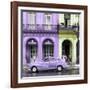 Cuba Fuerte Collection SQ - Colorful Architecture and Mauve Classic Car-Philippe Hugonnard-Framed Photographic Print