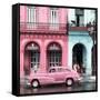 Cuba Fuerte Collection SQ - Colorful Architecture and Pink Classic Car-Philippe Hugonnard-Framed Stretched Canvas