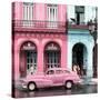 Cuba Fuerte Collection SQ - Colorful Architecture and Pink Classic Car-Philippe Hugonnard-Stretched Canvas