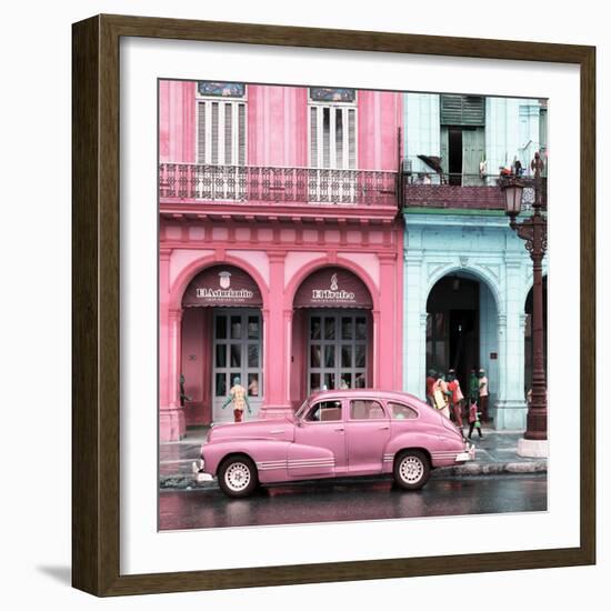 Cuba Fuerte Collection SQ - Colorful Architecture and Pink Classic Car-Philippe Hugonnard-Framed Photographic Print