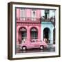 Cuba Fuerte Collection SQ - Colorful Architecture and Pink Classic Car-Philippe Hugonnard-Framed Photographic Print