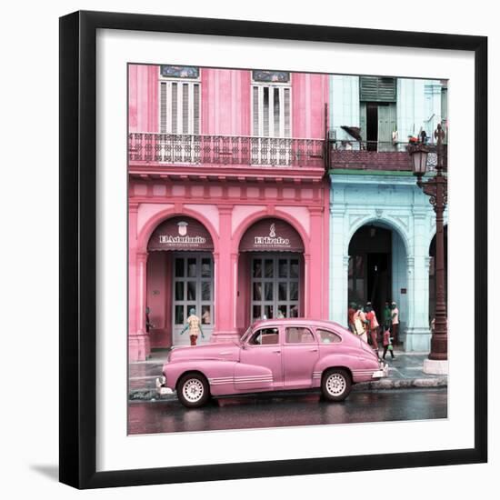 Cuba Fuerte Collection SQ - Colorful Architecture and Pink Classic Car-Philippe Hugonnard-Framed Photographic Print