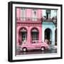 Cuba Fuerte Collection SQ - Colorful Architecture and Pink Classic Car-Philippe Hugonnard-Framed Photographic Print