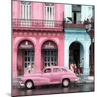 Cuba Fuerte Collection SQ - Colorful Architecture and Pink Classic Car-Philippe Hugonnard-Mounted Photographic Print