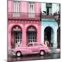 Cuba Fuerte Collection SQ - Colorful Architecture and Pink Classic Car-Philippe Hugonnard-Mounted Photographic Print