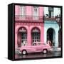 Cuba Fuerte Collection SQ - Colorful Architecture and Pink Classic Car-Philippe Hugonnard-Framed Stretched Canvas