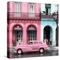 Cuba Fuerte Collection SQ - Colorful Architecture and Pink Classic Car-Philippe Hugonnard-Stretched Canvas