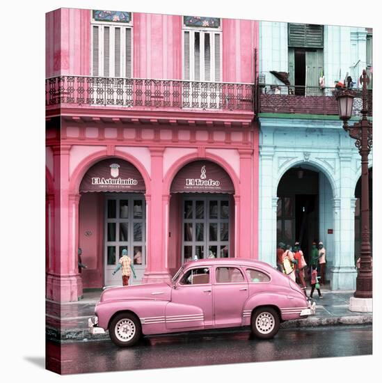 Cuba Fuerte Collection SQ - Colorful Architecture and Pink Classic Car-Philippe Hugonnard-Stretched Canvas