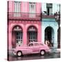 Cuba Fuerte Collection SQ - Colorful Architecture and Pink Classic Car-Philippe Hugonnard-Stretched Canvas