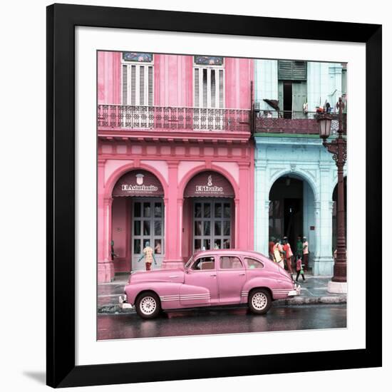 Cuba Fuerte Collection SQ - Colorful Architecture and Pink Classic Car-Philippe Hugonnard-Framed Photographic Print