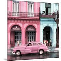 Cuba Fuerte Collection SQ - Colorful Architecture and Pink Classic Car-Philippe Hugonnard-Mounted Photographic Print