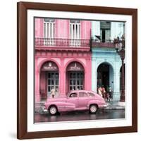 Cuba Fuerte Collection SQ - Colorful Architecture and Pink Classic Car-Philippe Hugonnard-Framed Photographic Print