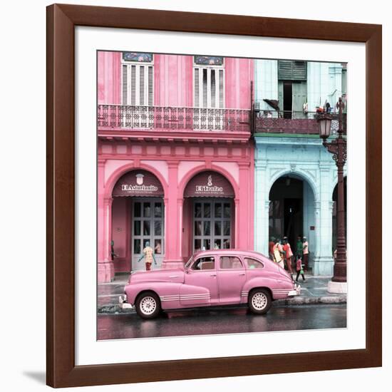 Cuba Fuerte Collection SQ - Colorful Architecture and Pink Classic Car-Philippe Hugonnard-Framed Photographic Print