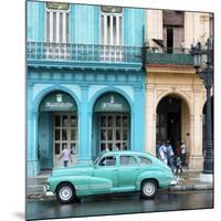 Cuba Fuerte Collection SQ - Colorful Architecture and Turquoise Classic Car-Philippe Hugonnard-Mounted Photographic Print