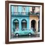 Cuba Fuerte Collection SQ - Colorful Architecture and Turquoise Classic Car-Philippe Hugonnard-Framed Photographic Print