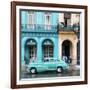 Cuba Fuerte Collection SQ - Colorful Architecture and Turquoise Classic Car-Philippe Hugonnard-Framed Photographic Print