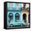 Cuba Fuerte Collection SQ - Colorful Architecture and Turquoise Classic Car-Philippe Hugonnard-Framed Stretched Canvas