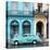 Cuba Fuerte Collection SQ - Colorful Architecture and Turquoise Classic Car-Philippe Hugonnard-Stretched Canvas