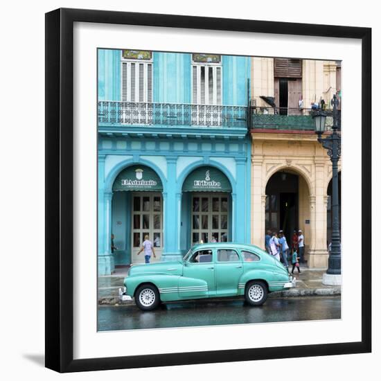 Cuba Fuerte Collection SQ - Colorful Architecture and Turquoise Classic Car-Philippe Hugonnard-Framed Photographic Print