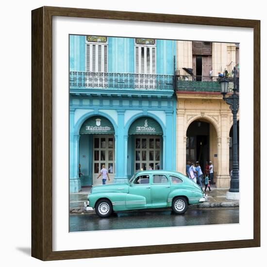 Cuba Fuerte Collection SQ - Colorful Architecture and Turquoise Classic Car-Philippe Hugonnard-Framed Photographic Print