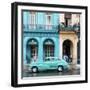 Cuba Fuerte Collection SQ - Colorful Architecture and Turquoise Classic Car-Philippe Hugonnard-Framed Photographic Print