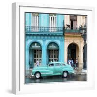 Cuba Fuerte Collection SQ - Colorful Architecture and Turquoise Classic Car-Philippe Hugonnard-Framed Photographic Print