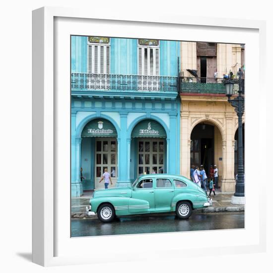 Cuba Fuerte Collection SQ - Colorful Architecture and Turquoise Classic Car-Philippe Hugonnard-Framed Photographic Print