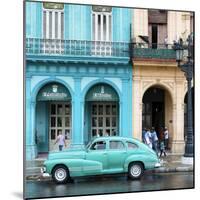 Cuba Fuerte Collection SQ - Colorful Architecture and Turquoise Classic Car-Philippe Hugonnard-Mounted Photographic Print