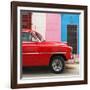 Cuba Fuerte Collection SQ - Colorful Havana and Red Chevy-Philippe Hugonnard-Framed Photographic Print