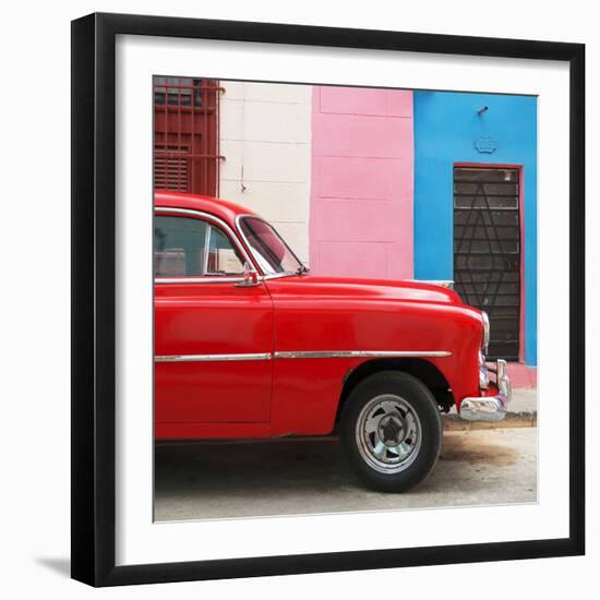 Cuba Fuerte Collection SQ - Colorful Havana and Red Chevy-Philippe Hugonnard-Framed Photographic Print