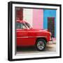 Cuba Fuerte Collection SQ - Colorful Havana and Red Chevy-Philippe Hugonnard-Framed Photographic Print