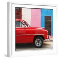 Cuba Fuerte Collection SQ - Colorful Havana and Red Chevy-Philippe Hugonnard-Framed Photographic Print