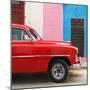 Cuba Fuerte Collection SQ - Colorful Havana and Red Chevy-Philippe Hugonnard-Mounted Photographic Print