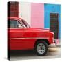 Cuba Fuerte Collection SQ - Colorful Havana and Red Chevy-Philippe Hugonnard-Stretched Canvas