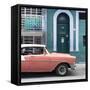 Cuba Fuerte Collection SQ - Coral Classic Car in Havana-Philippe Hugonnard-Framed Stretched Canvas