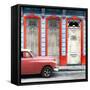 Cuba Fuerte Collection SQ - Coral Vintage Car in Havana II-Philippe Hugonnard-Framed Stretched Canvas