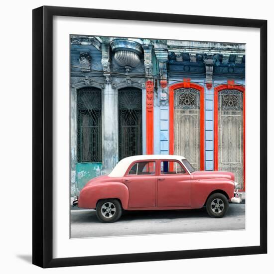 Cuba Fuerte Collection SQ - Coral Vintage Car in Havana-Philippe Hugonnard-Framed Photographic Print