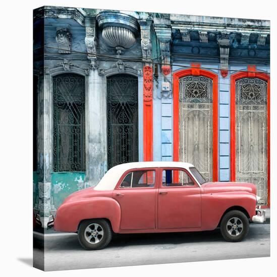 Cuba Fuerte Collection SQ - Coral Vintage Car in Havana-Philippe Hugonnard-Stretched Canvas