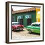 Cuba Fuerte Collection SQ - Cuban Green and Red Taxis-Philippe Hugonnard-Framed Photographic Print